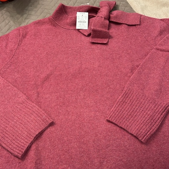 J. Crew Bow-neck Berry Sweater-Dress in Extra-Soft Yarn/NWT/XL - Picture 8 of 16